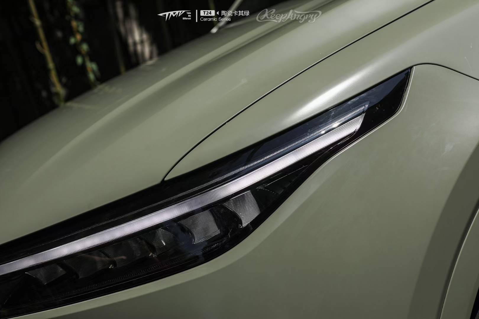 tmd改色膜潮牌车膜理想one陶瓷卡其绿