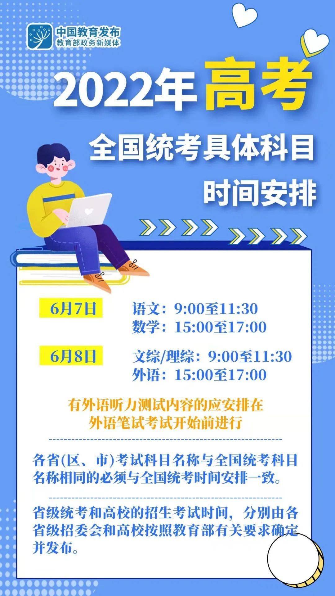 来源|高考时间定了！2022年全国统考时间为6月7日、8日
