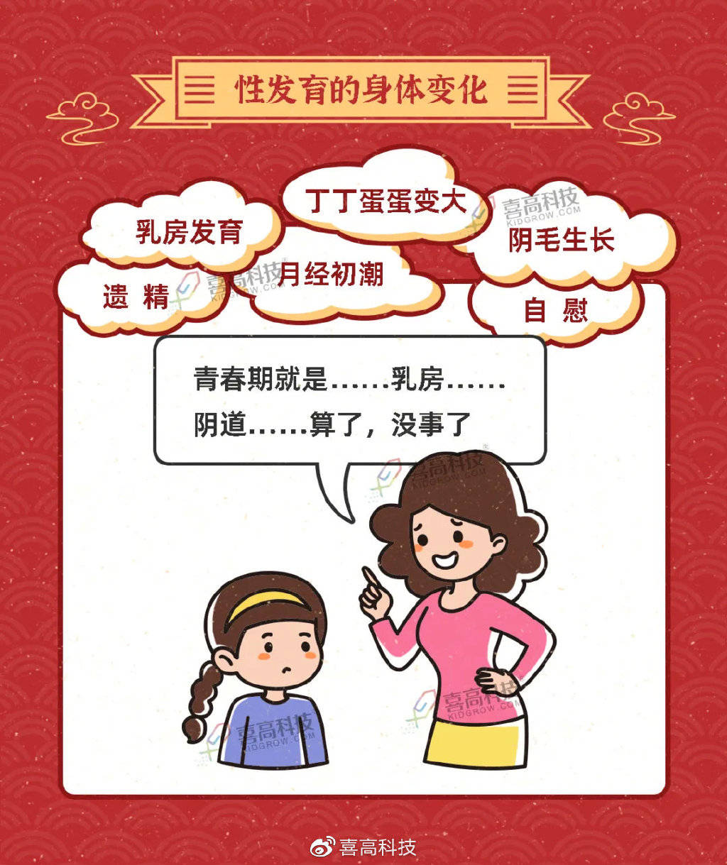 孩子还会经历「性发育」至「性成熟」的全过程.