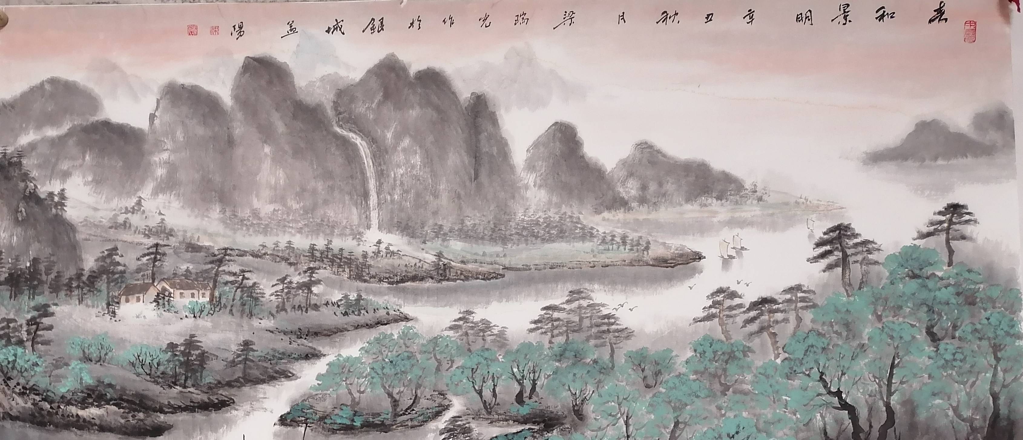 《艺术洞庭》一益阳粱瑞光山水画艺术赏析_梁瑞光_作品_工艺