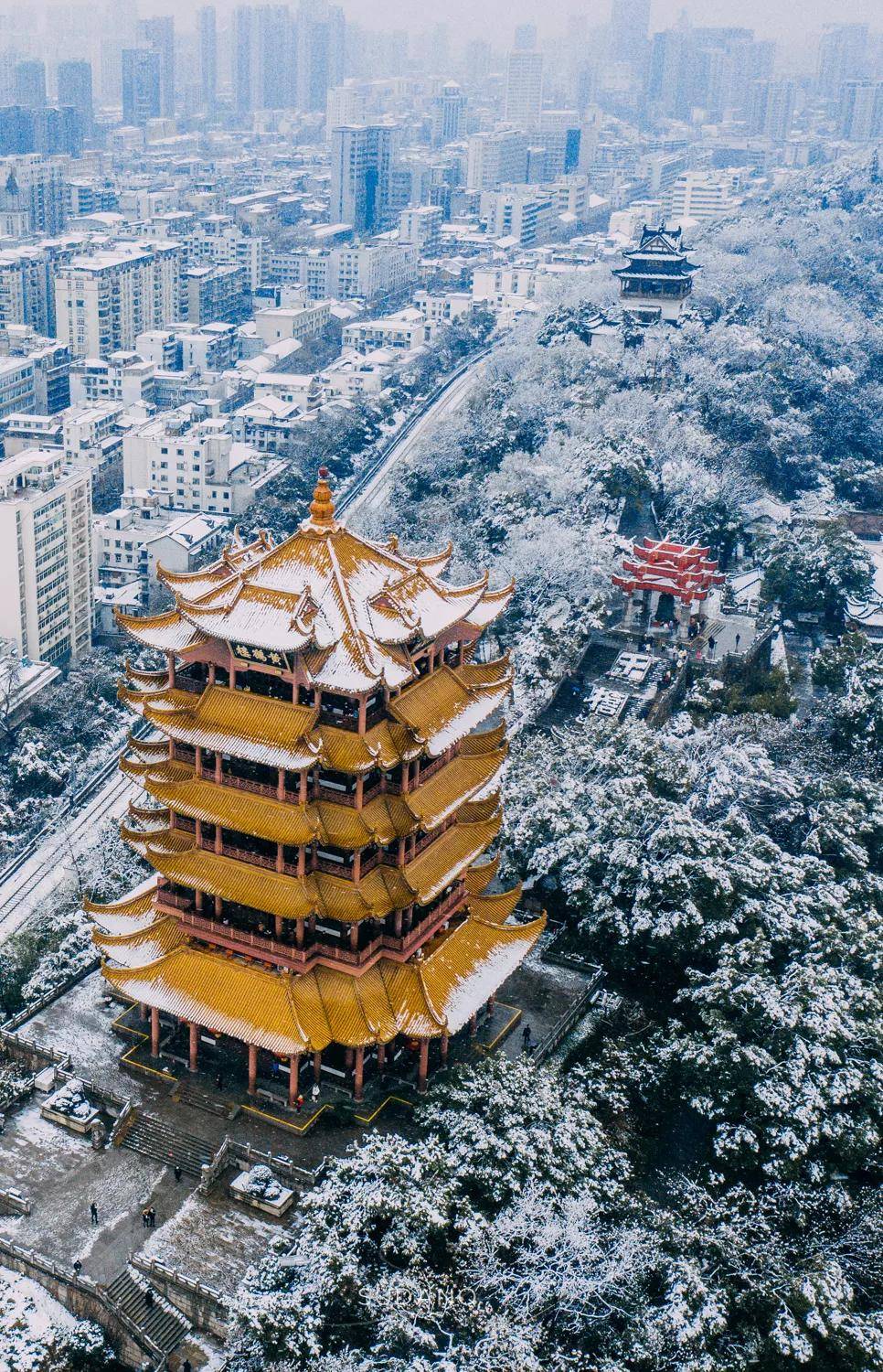 黃鶴樓各角度雪景再看億遍