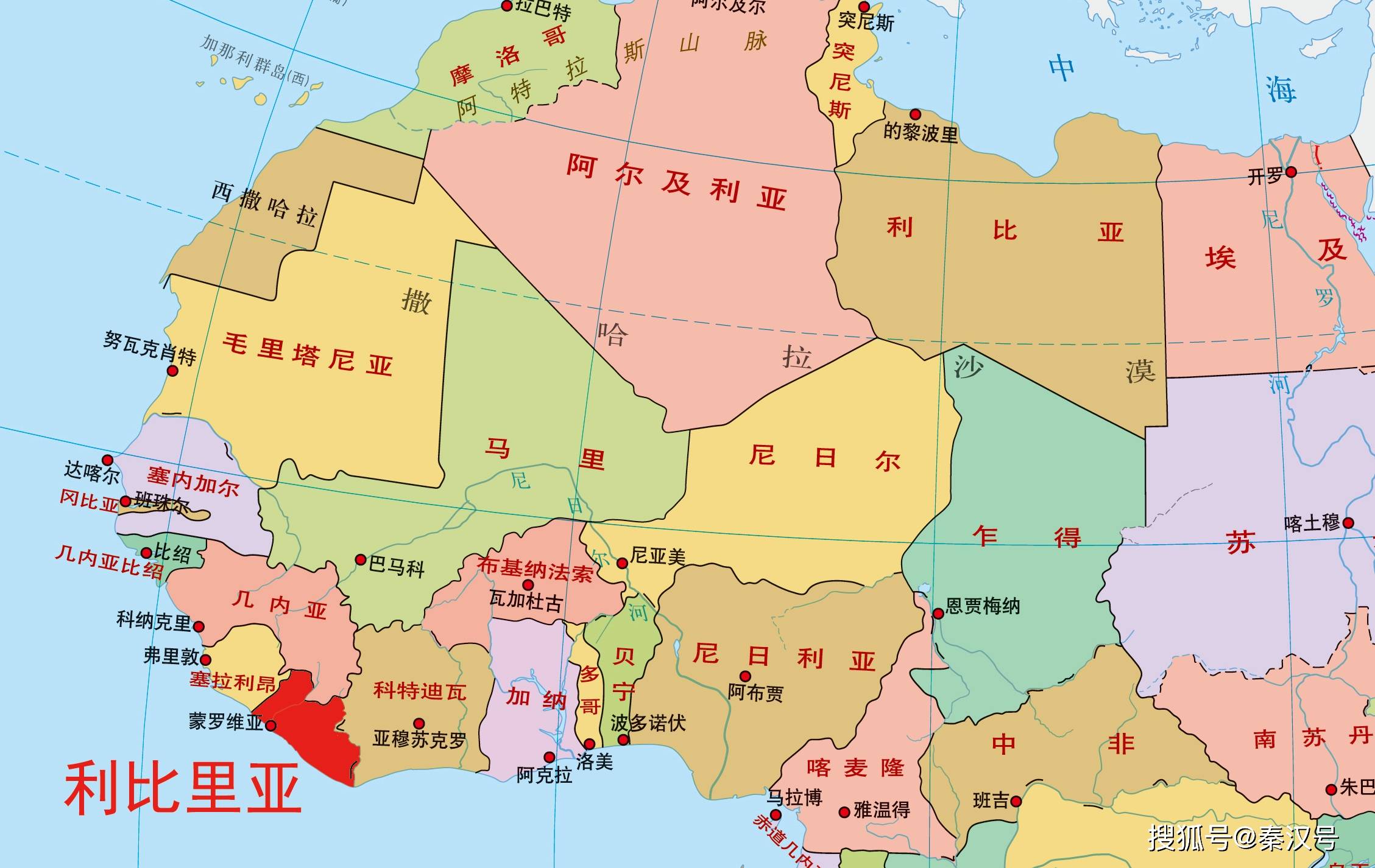 利比利亚地图图片