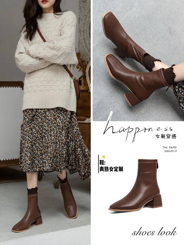 黑色 冬季穿毛衣该搭什么鞋子？试试这几双短靴，时尚又好看