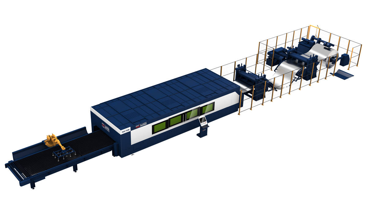 大族激光卷料激光切割生产线,开卷,切割,下料一步到位