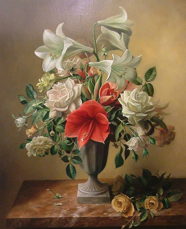 唯美写实,美国画家holly hope banks花卉静物油画_pieter_holly_hope