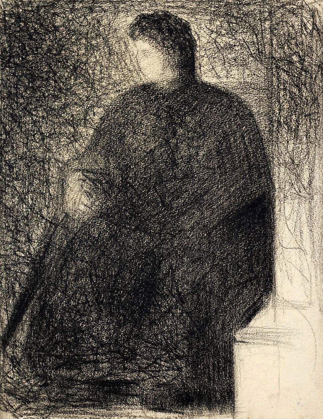 大师作品分享乔治修拉的素描作品别有一番风味