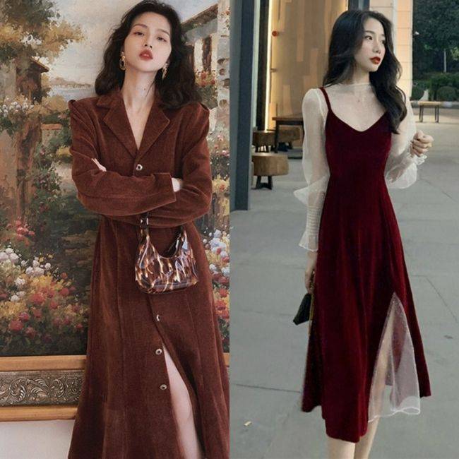 燕尾服 不规则性感长裙