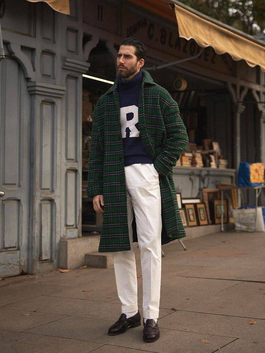 毛衣 高领毛衣先不要藏起来，在早春还是很实用，这样搭型男范十足