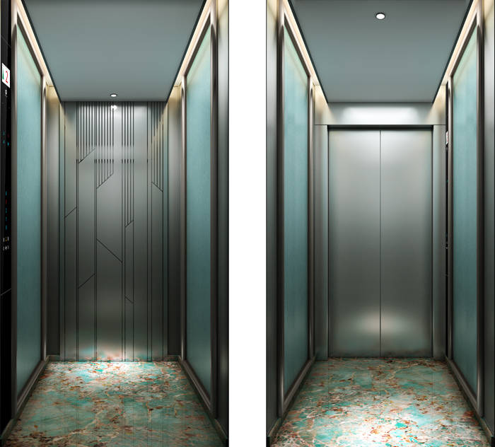 迅达别墅电梯轿厢装潢-后现代风格-2019款体现在尺寸,载重量,以及开门