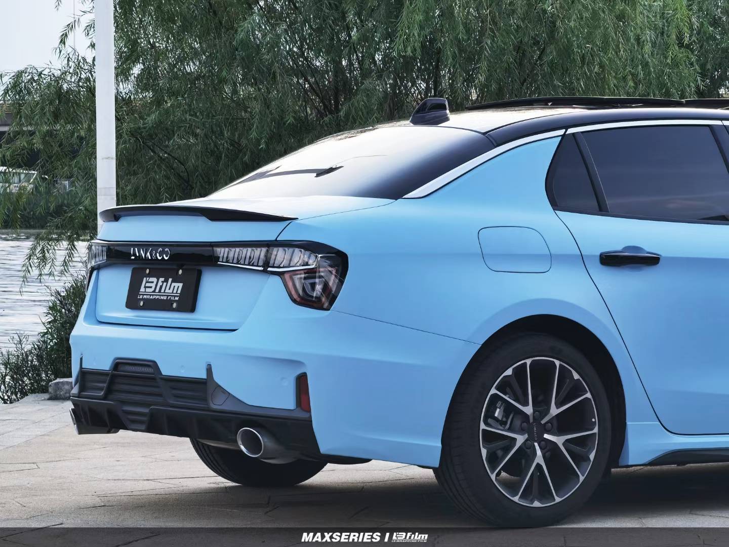 领克03全车lbfilm改色膜消光北卡蓝