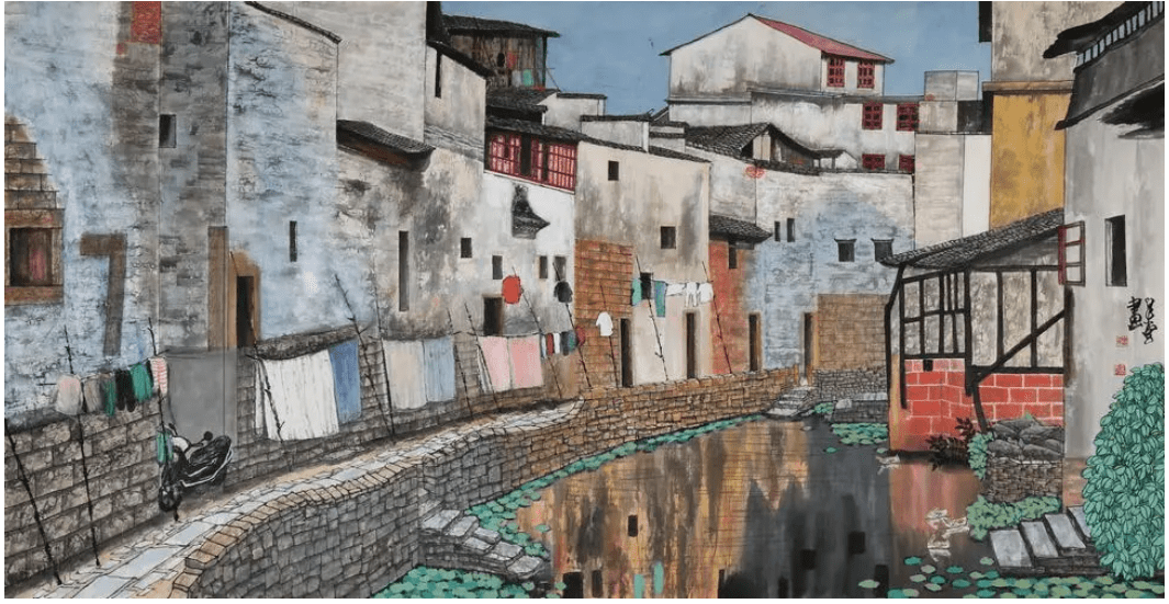 吴泉棠开创重彩乡情山水画推动徽文化的传播与发展