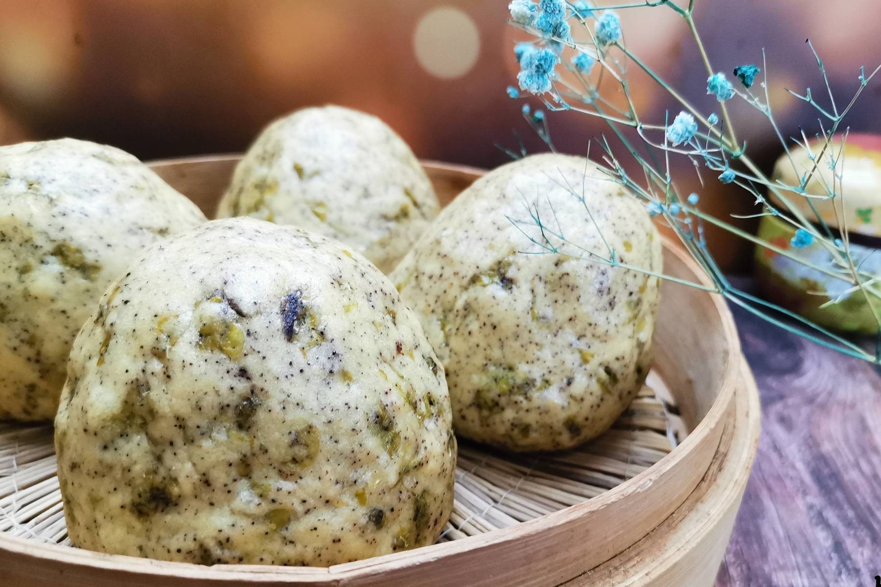 原创杂粮榆钱馒头为糖友私人订制清香暄软更多膳食纤维素