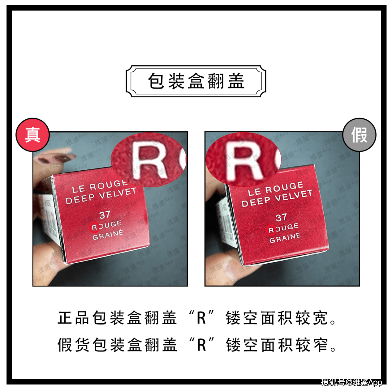 对比GIVENCHY/纪梵希红丝绒唇膏口红真假鉴别