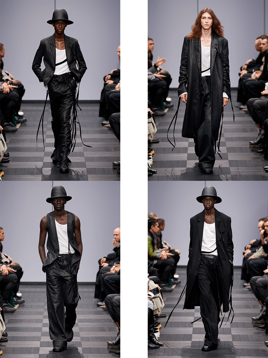 色调 Ann Demeulemeester 2022春夏系列，黑白色调的严格，简洁的造型感细节