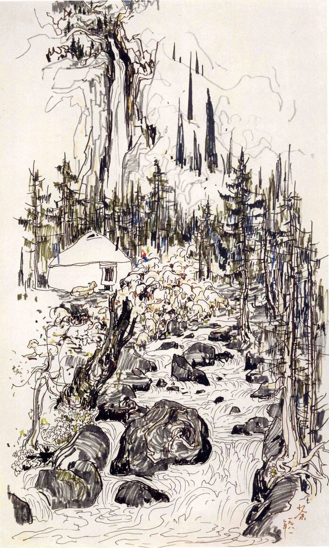 名家作品分享 | 吴冠中笔下黑白与线条交织的世界,极具形式美感