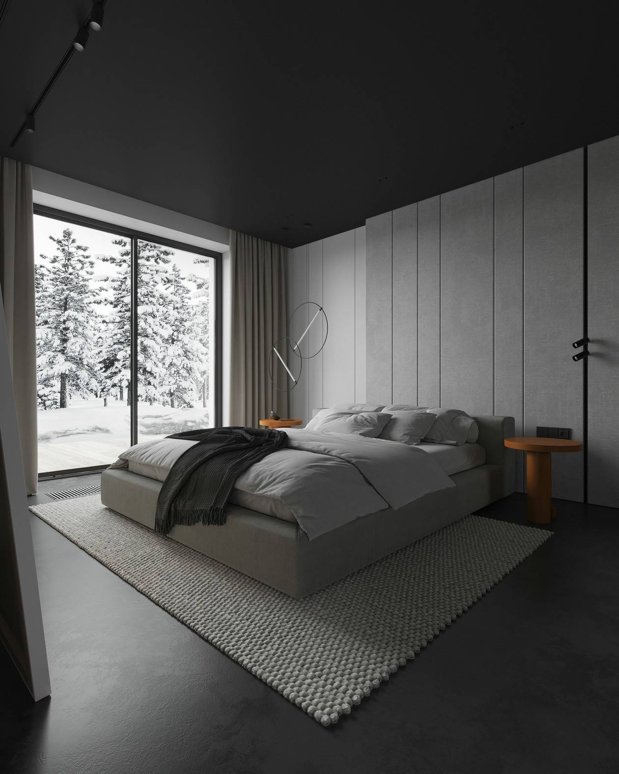 浅灰色系公寓设计绿色清新的悠然之家