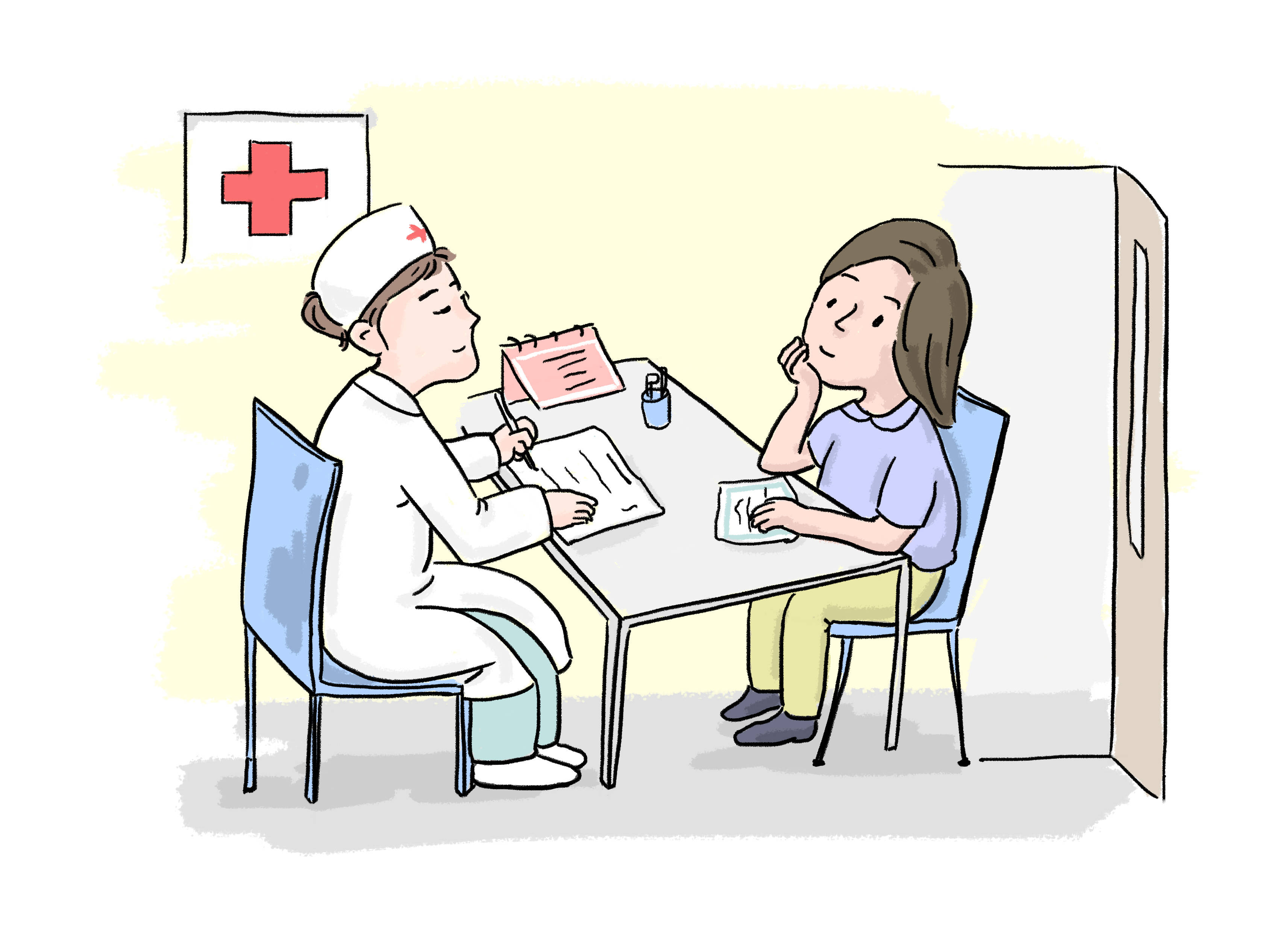 医生患者卡通图片