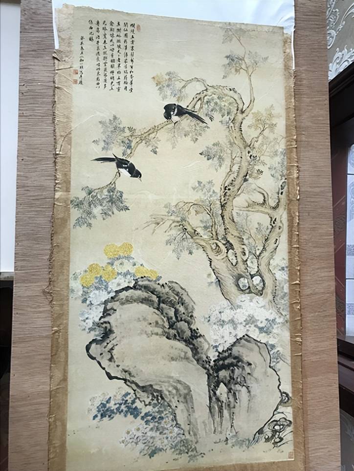 邹一桂代表作品《翠柏双喜图》_搜狐网