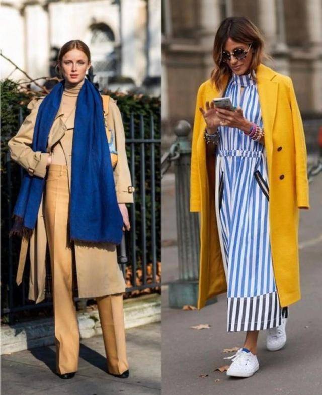 原创完美的驾驭黄蓝穿搭