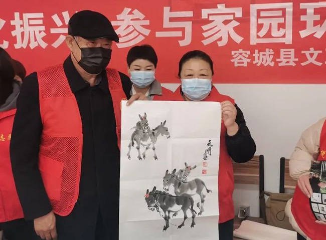 【雄安之声】容城县书画家志愿者助力乡村文化振兴_北张村_活动_文艺