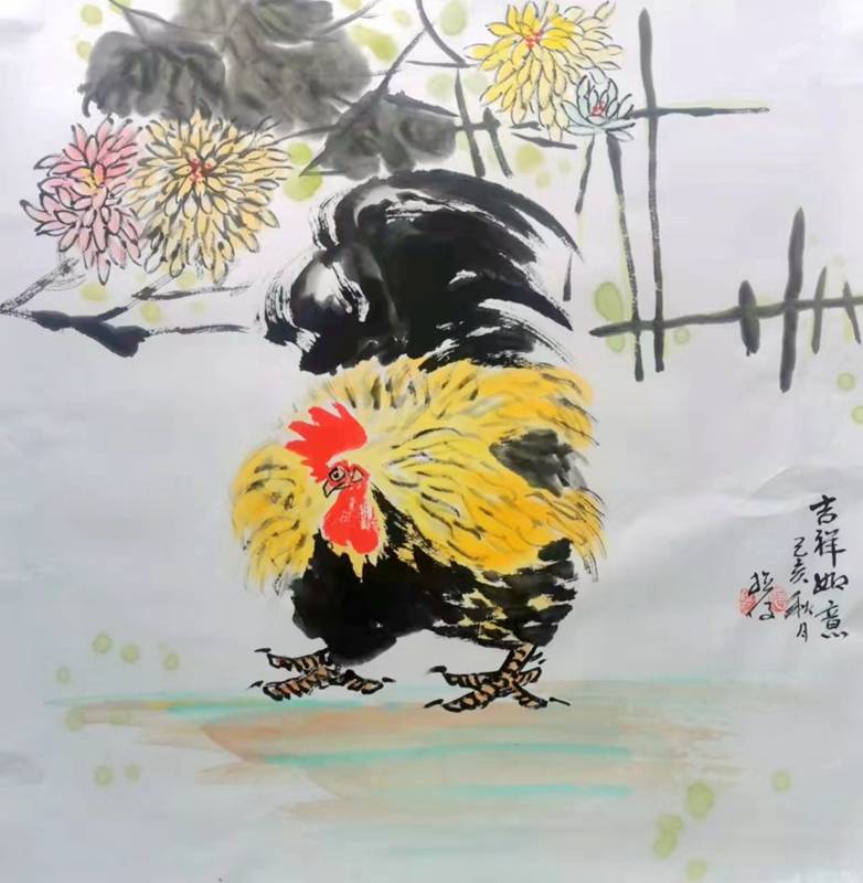对鸡"情有独钟"的画家——张宝平(组图)_渭南_作品_书画