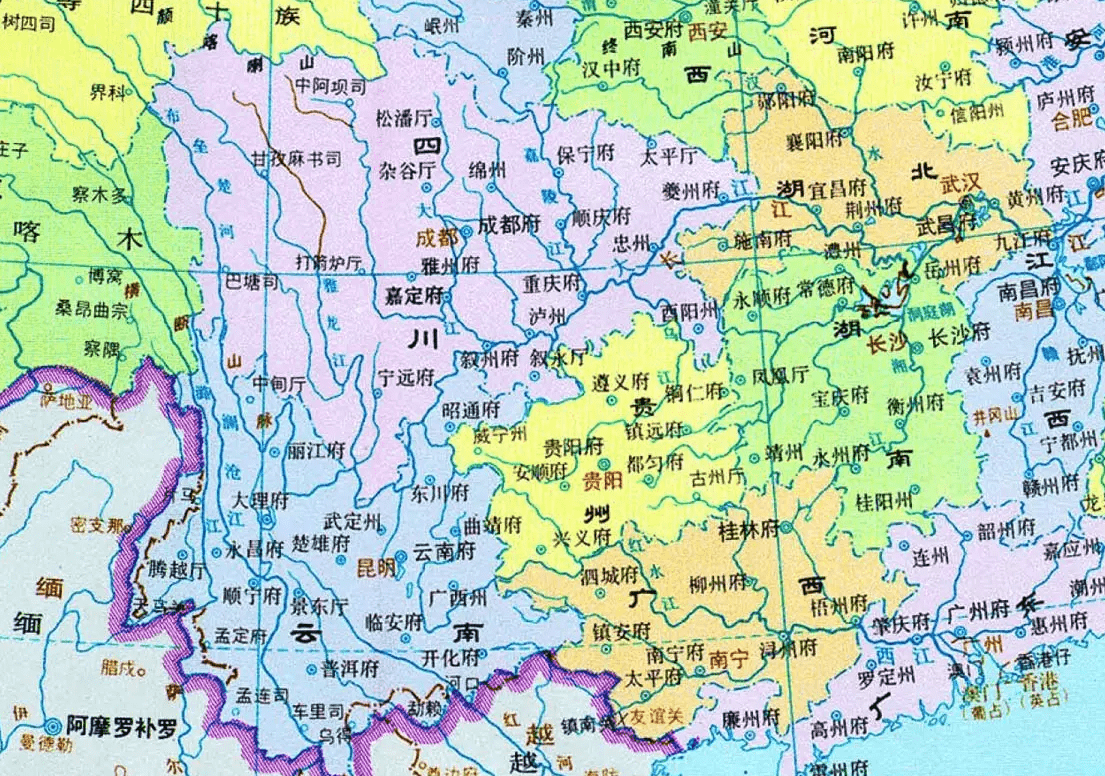 云贵川地理位置图片