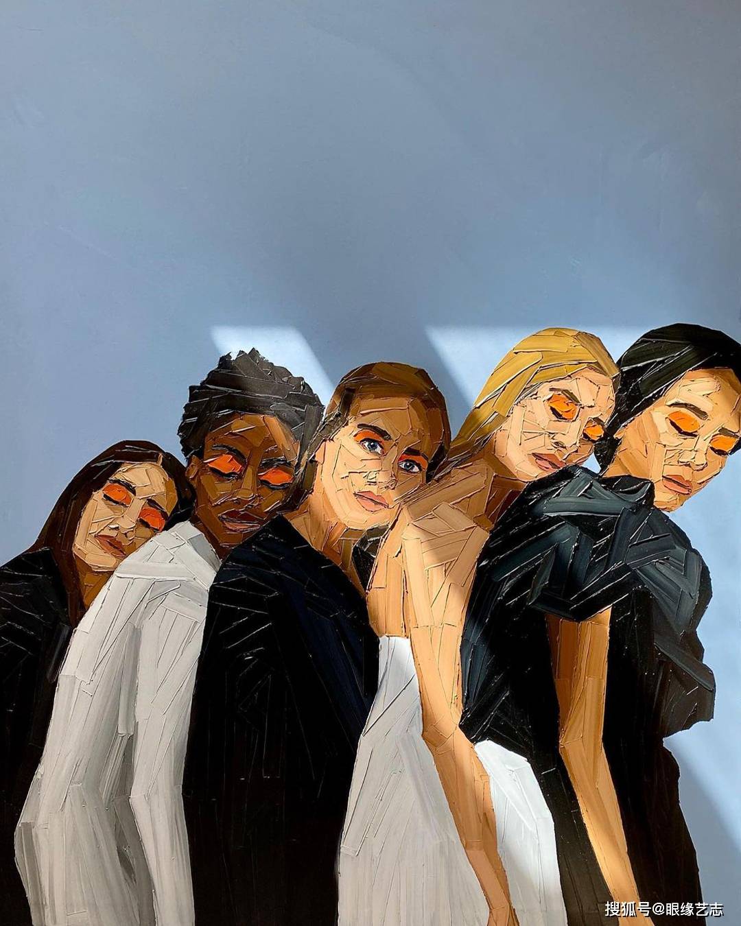 原创被刀刷扫过的容颜抽象艺术家elenagual与她的女性肖像