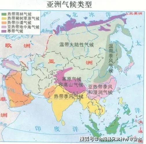 亚洲地图气候图片