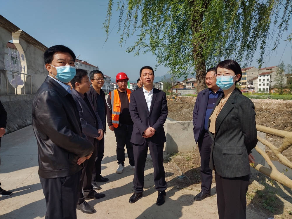 南郑区领导调研黄家河新集镇段流域水环境治理项目建设