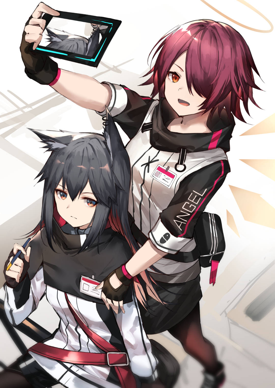 日系二次元风格的同人美少女插画小姐姐们邪魅的眯眯眼很有魅力