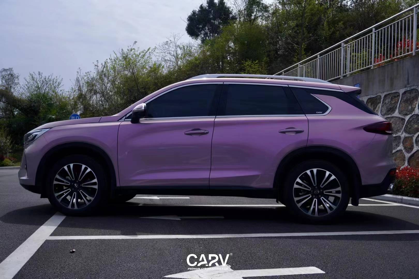 传祺gs5卡孚carv改色膜梦幻火山灰