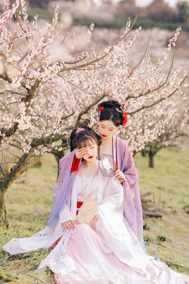 许多商家也发现了商机,趁着汉服的火热推出了许多闺蜜装的款式