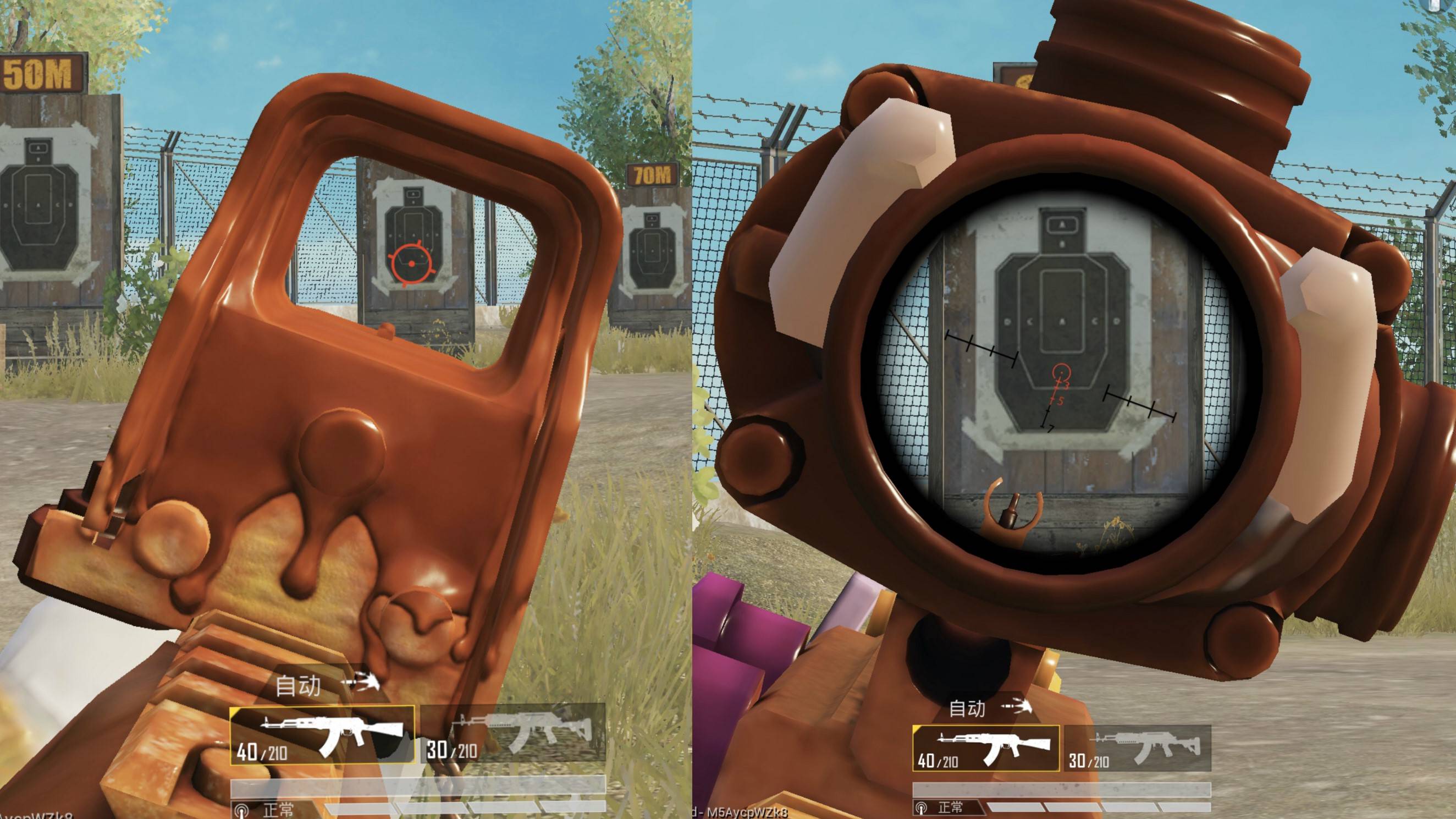 原创吃鸡甜心宝贝akm9款配件皮肤展示玩家开镜后决定放弃m4