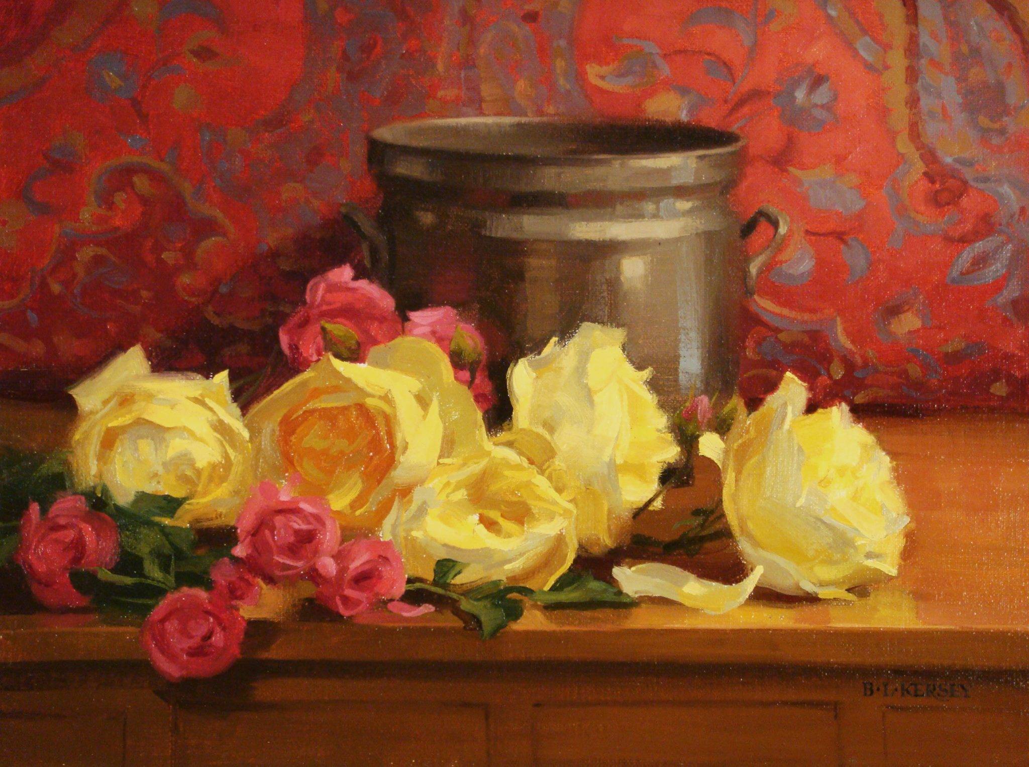 优雅传统的静物花卉油画好看极了