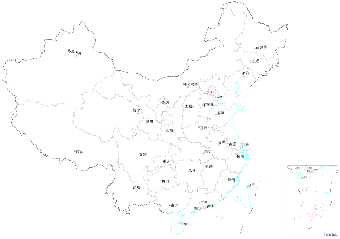 中国地图省会位置图片