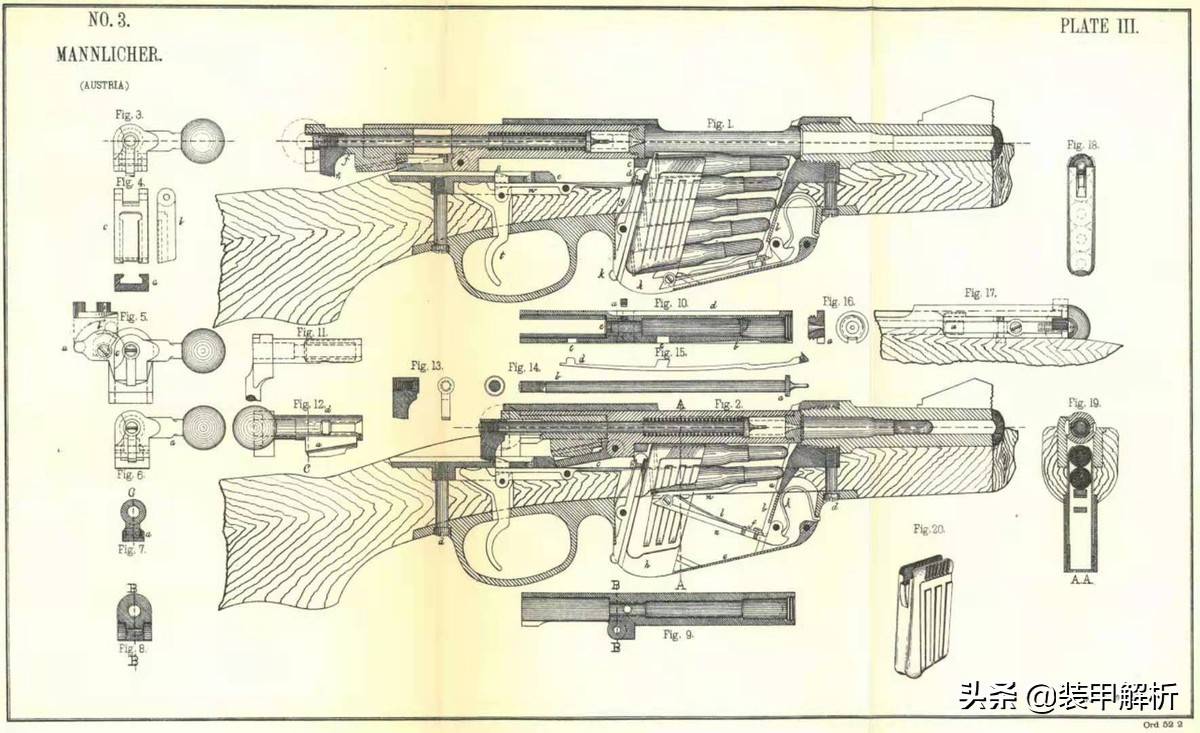 斯太尔曼丽夏1886型步枪最惊艳的设计就是供弹系统了,当时的很多栓动