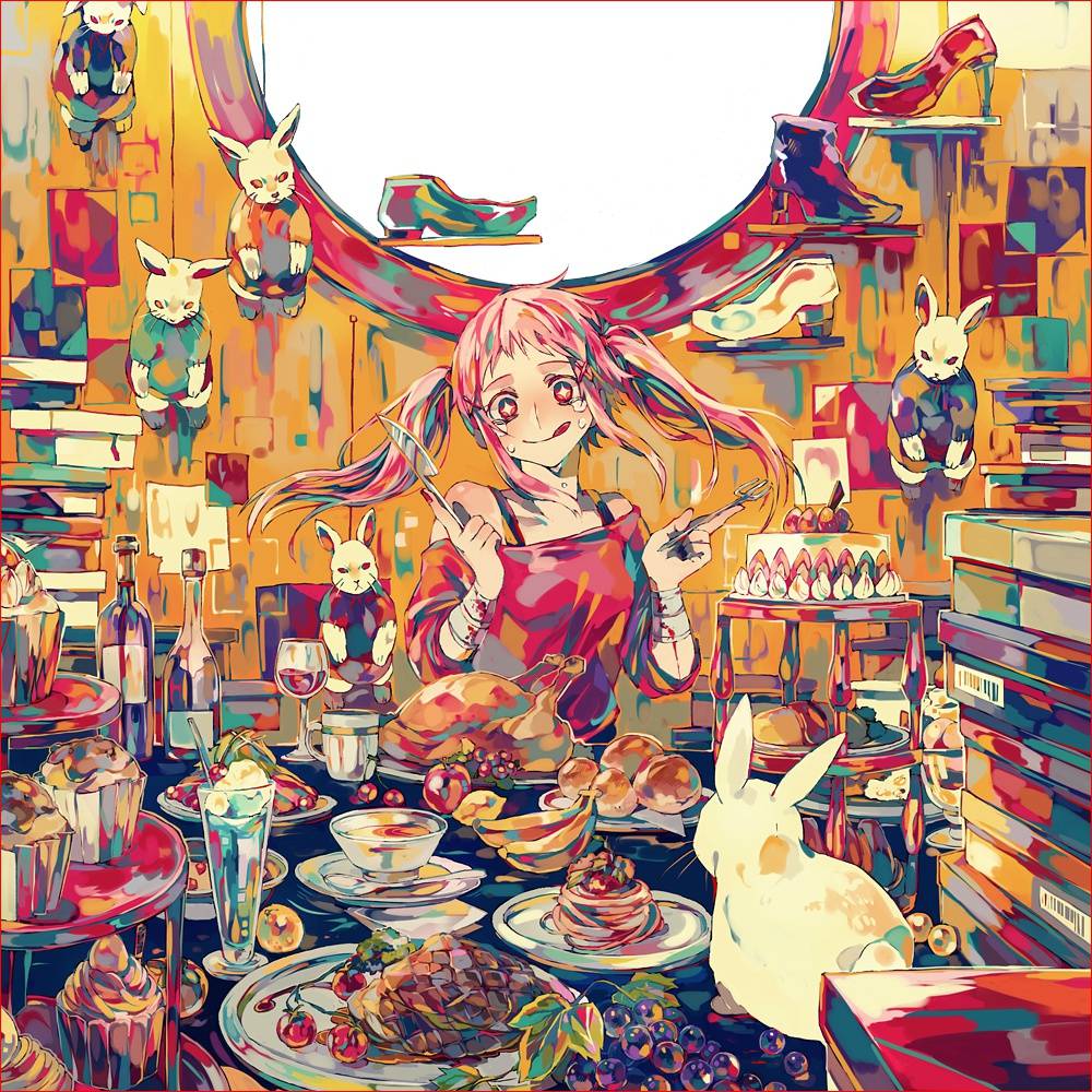 赛璐璐风人物插画童话风格的色彩绚烂又迷幻叙事镜头感强