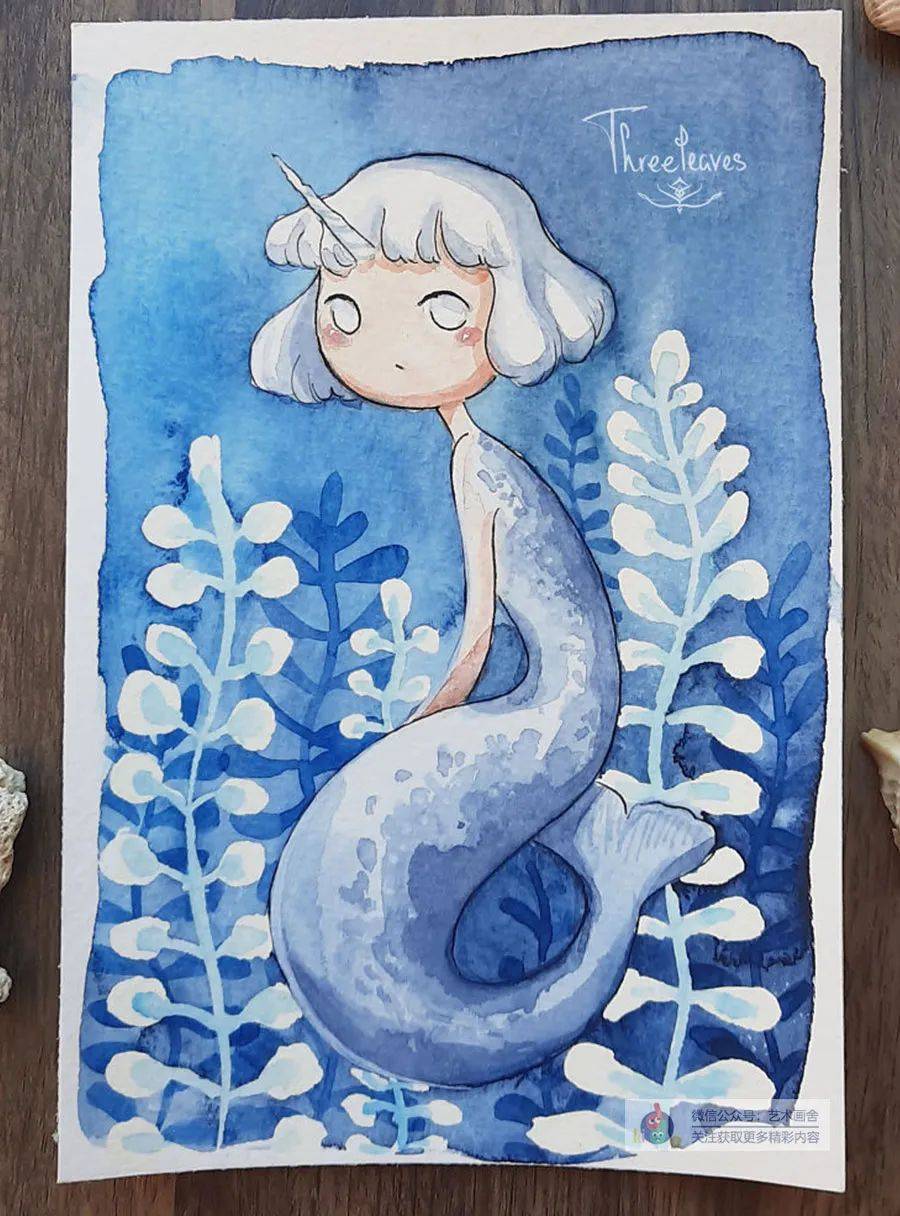 水彩画美轮美奂的水彩手绘美人鱼太惊艳了
