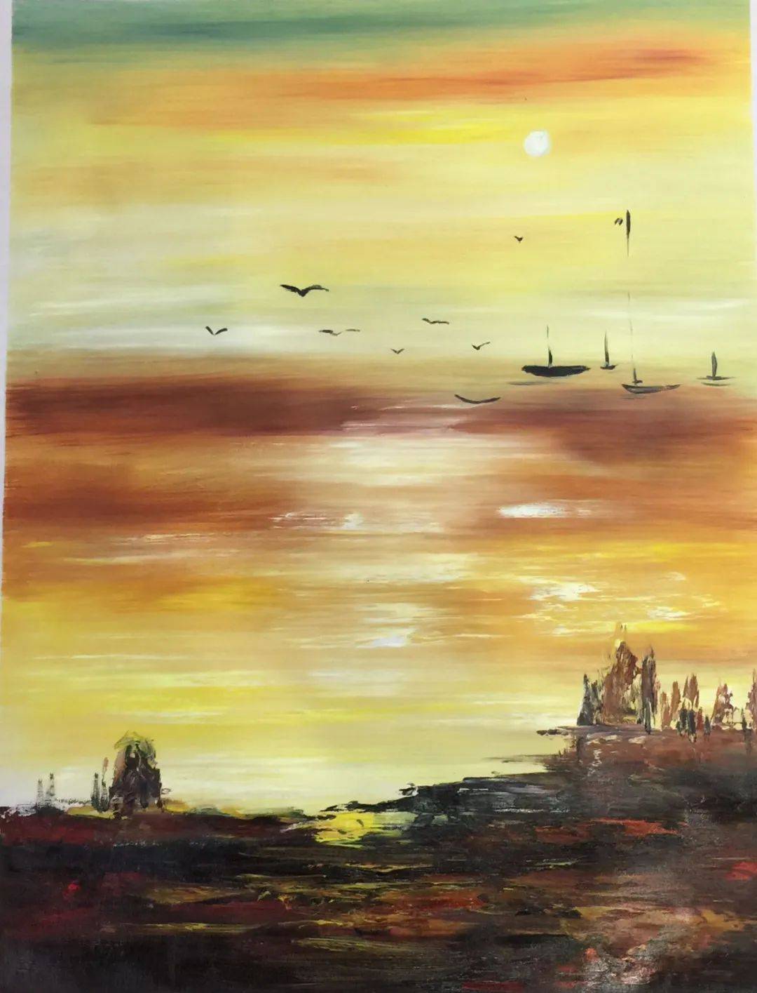 王超画家大笔触厚重的油画色彩大胆富有表现力