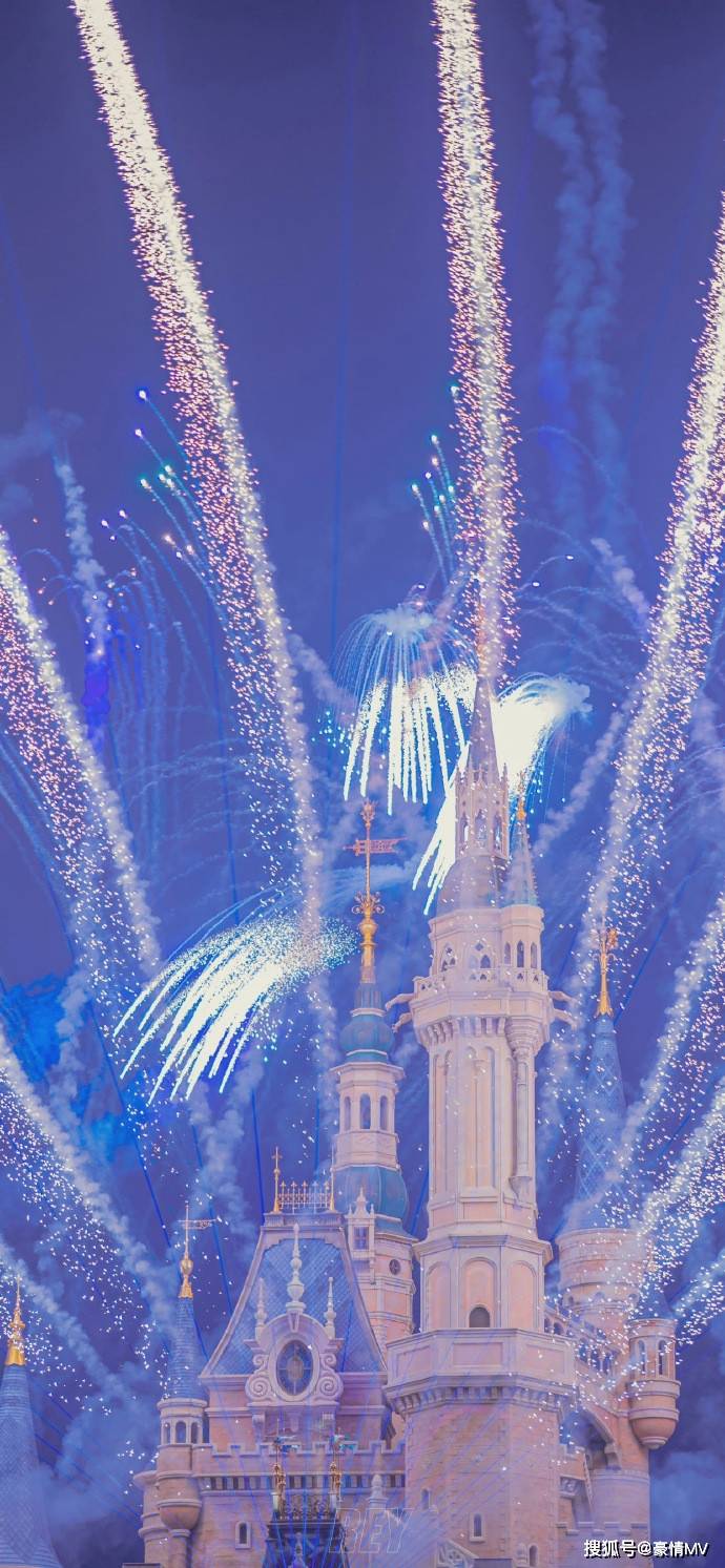 迪士尼乐园烟花背景图片