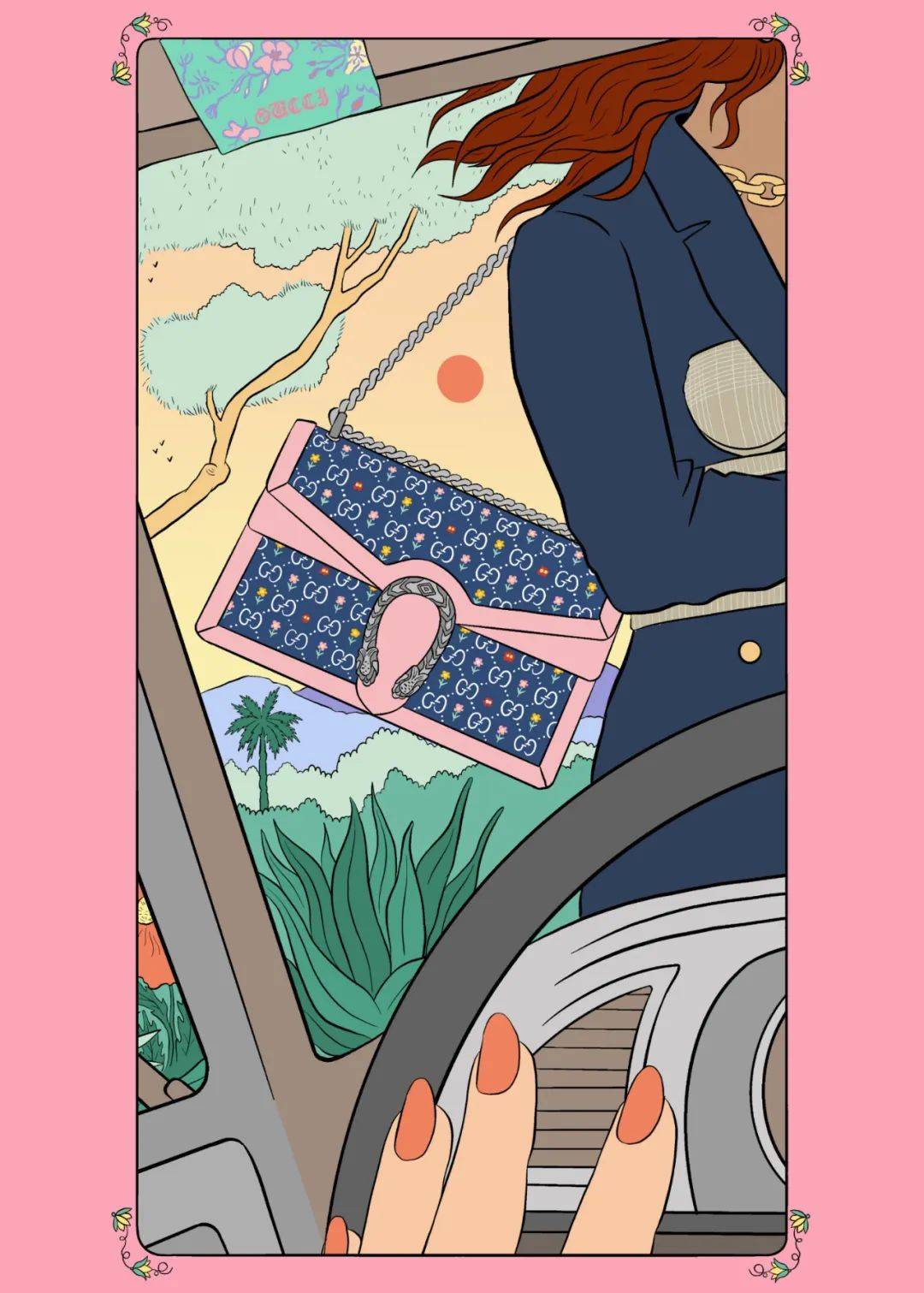 gucci夏日新品精美插画带你进入花花世界