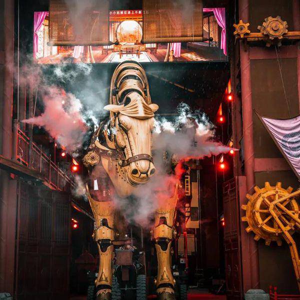 高科技仿生机械装置丨博涛文化开封清明上河园中华巨马