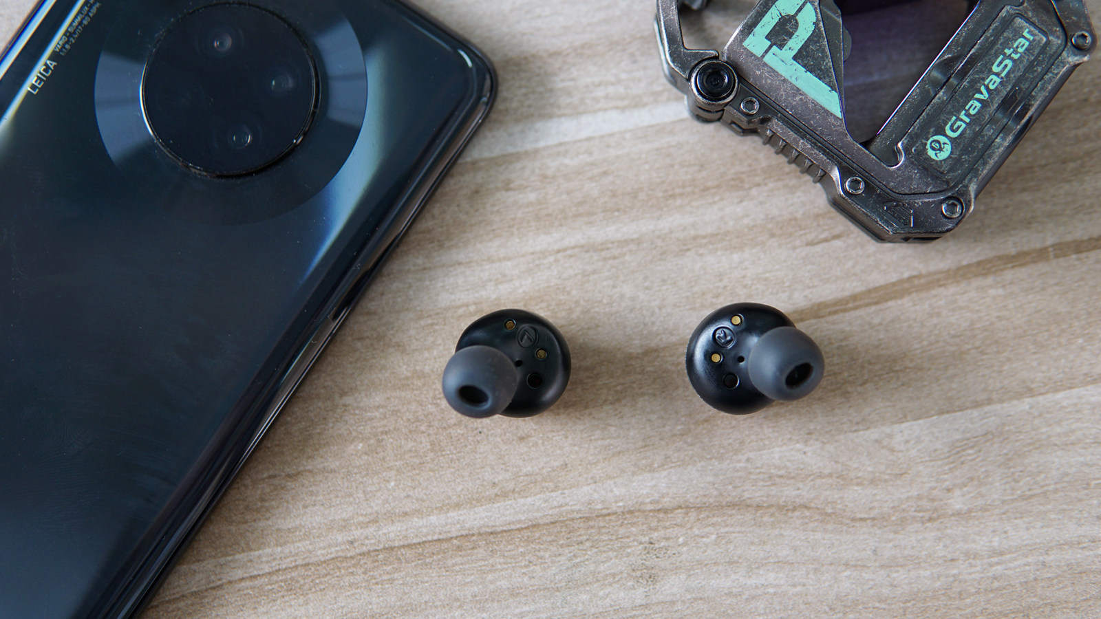 颜值爆棚音质喜人重力星球p9战损灰蓝牙耳机