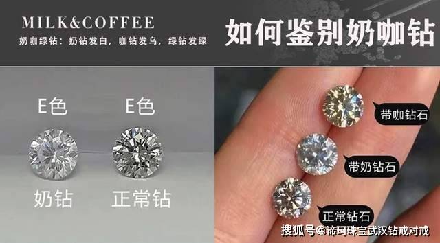 实体店购买钻石,需肉眼仔细观察下钻石有没有奶现象,主要方法是对比