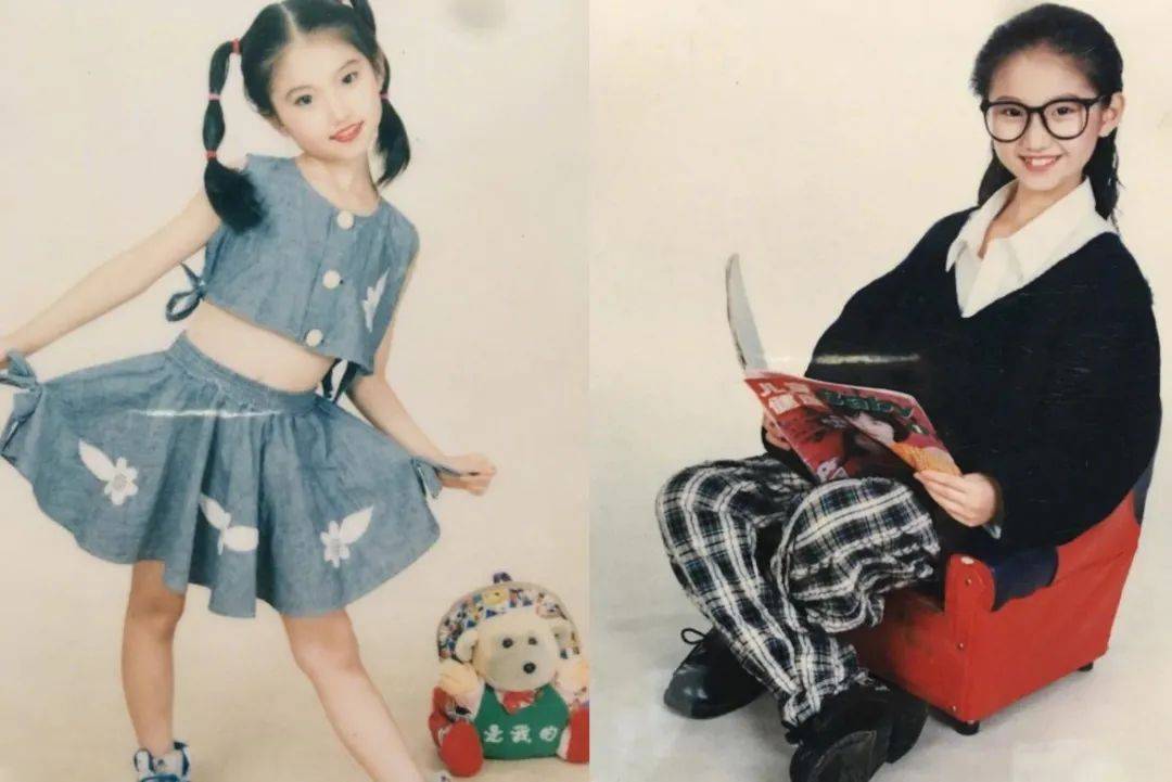 景甜罕见童年照曝光在合照里气质拔尖网友难怪她能演司藤