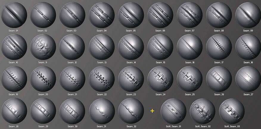 zbrush史上最全笔刷下载43g(1200个)_头发_雕刻_纹理