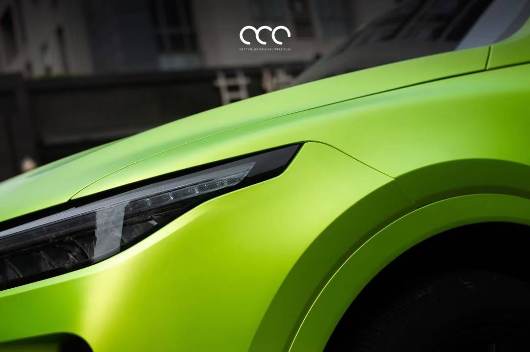 理想one漫彩改色膜pet渐变亚面赛道绿