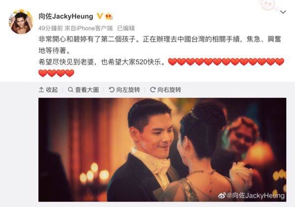 郭碧婷怀二胎 老公向佐官宣喜讯
