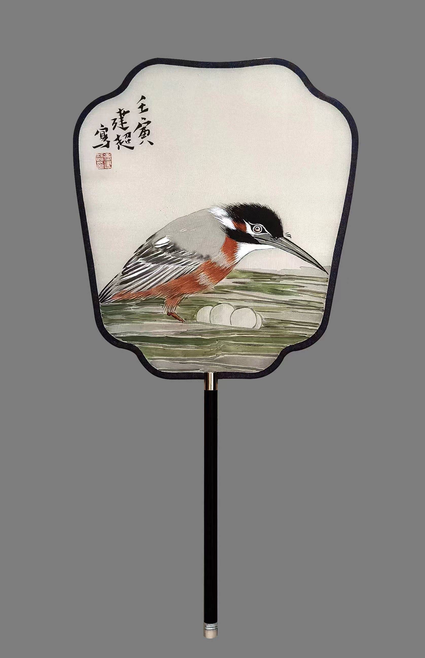 画家孟建超团扇花鸟画欣赏