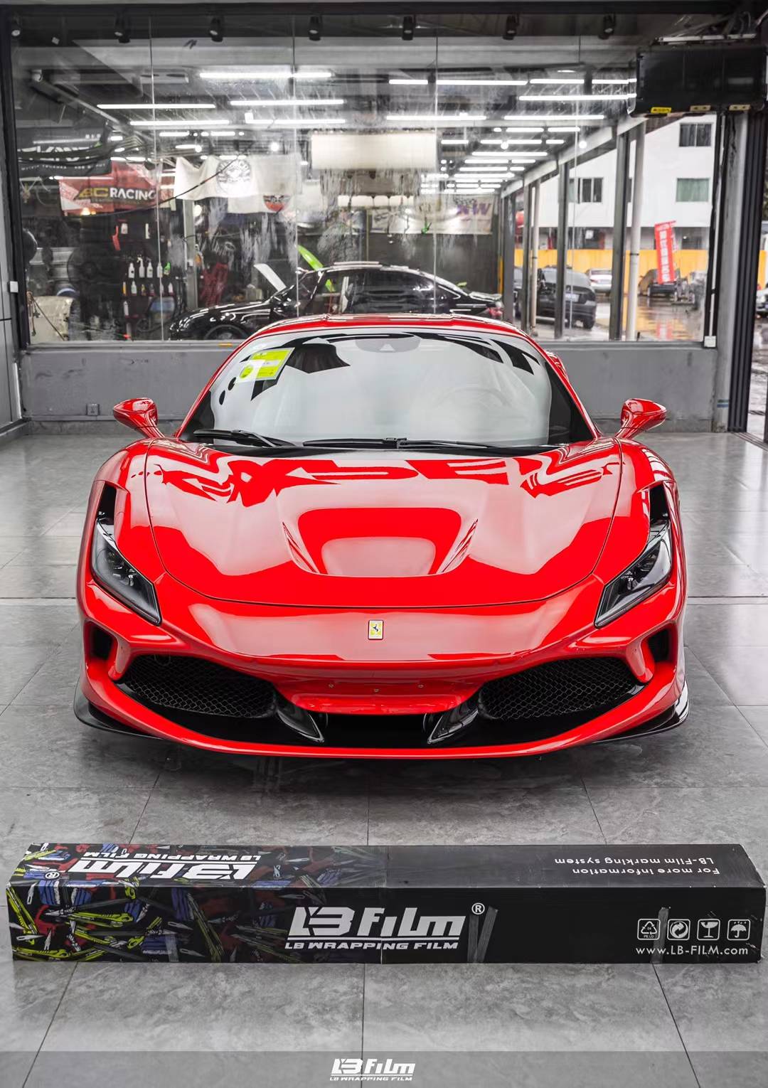 法拉利f8lbfilm改色膜高亮法拉利红